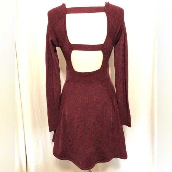 🚫SOLD🚫Free People Wildest Dreams Mini Knit Sparkle Dress in Plum NWOT - Picture 9 of 10